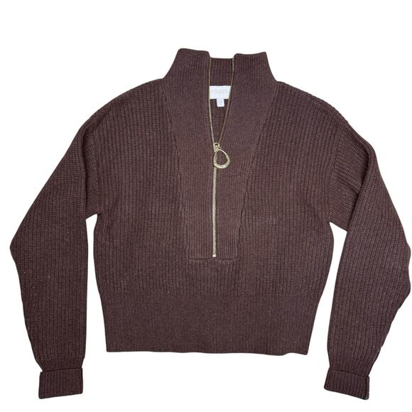 Divine Heritage x REVOLVE Cropped Henley Wool Zip Sweater Small - Picture 2 of 9